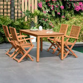 Temple &amp; Webster 4 Seater Natural Lanai Wood Outdoor Dining Set