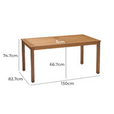 Temple &amp; Webster Lanai 150cm Eucalyptus Wood Outdoor Dining Table