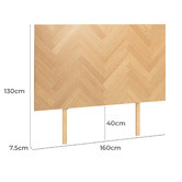 Temple &amp; Webster Dion Herringbone Queen Oak Wood Bedhead