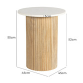 Temple &amp; Webster Anika Mango Wood &amp; Marble Side Table