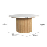 Temple &amp; Webster Anika Mango Wood &amp; Marble Coffee &amp; Side Table Set