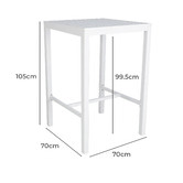 Temple &amp; Webster White Kos Square Aluminium Outdoor Bar Table