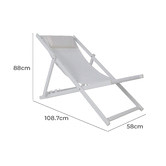 Temple &amp; Webster White Kos Aluminium Outdoor Sling Deck Chairs