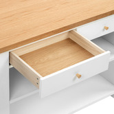 Temple &amp; Webster 2 Seater Rhodes Kitchen Island Bench &amp; Luca Stool Set