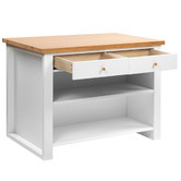 Temple &amp; Webster 2 Seater Rhodes Kitchen Island Bench &amp; Luca Stool Set