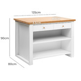 Temple &amp; Webster Rhodes Kitchen Island Bench with Storage