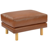 Temple &amp; Webster Bungalow Faux Leather Ottoman