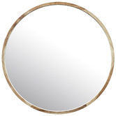 Temple &amp; Webster Tate Round Wooden Framed Wall Mirror