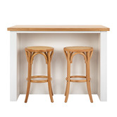 Temple &amp; Webster 2 Seater Rhodes Kitchen Island Bench &amp; Luca Stool Set
