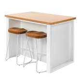 Temple &amp; Webster Rhodes Kitchen Island Bench with Storage