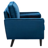 Temple &amp; Webster Navy Stockholm Velvet 3 Seater Sofa &amp; Armchair Set