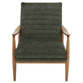 Temple &amp; Webster Olive Green Aldric Velvet Armchair &amp; Ottoman Set