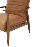 Temple &amp; Webster Aldric Genuine Leather Armchair &amp; Ottoman Set