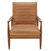Temple &amp; Webster Aldric Genuine Leather Armchair &amp; Ottoman Set