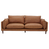Temple &amp; Webster Terry Premium Genuine Leather Sofa