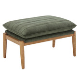 Temple &amp; Webster Olive Green Aldric Velvet Armchair &amp; Ottoman Set