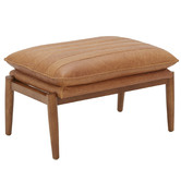 Temple &amp; Webster Aldric Genuine Leather Ottoman