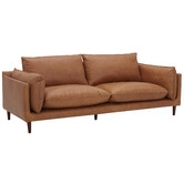 Temple &amp; Webster Terry 3 Seater Genuine Leather Sofa