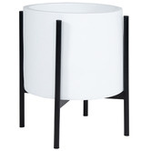 Temple &amp; Webster Cina Ceramic &amp; Iron Planter on Stand