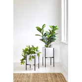 Temple &amp; Webster Cina Ceramic &amp; Iron Planter on Stand