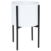 Temple &amp; Webster Cina Ceramic &amp; Iron Planter on Stand