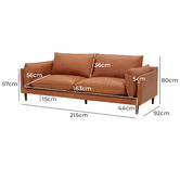 Temple &amp; Webster Terry 3 Seater Genuine Leather Sofa