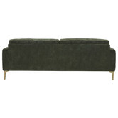 Temple &amp; Webster Olive Green Darya 3 Seater Velvet Sofa