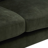 Temple &amp; Webster Olive Green Darya 3 Seater Velvet Sofa