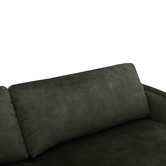Temple &amp; Webster Olive Green Darya 3 Seater Velvet Sofa
