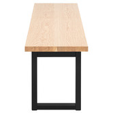 Temple &amp; Webster Natural &amp; Black Ski-Leg Oak Wood Dining Bench
