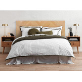 Temple &amp; Webster Dion Herringbone Queen Oak Wood Bedhead