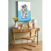 Temple &amp; Webster Anika 2 Drawer Mango Wood Writing Desk