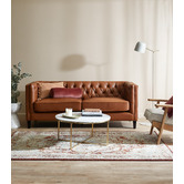 Temple &amp; Webster 80cm White Serena Italian Carrara Marble Coffee Table