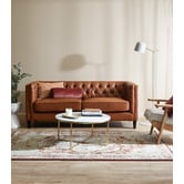 Temple &amp; Webster White Serena Round Carrara Marble Coffee Table