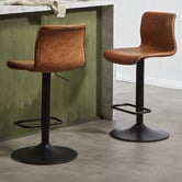 Temple &amp; Webster Boston Faux Leather Adjustable Bar Stools
