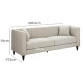 Temple &amp; Webster Beige Charlotte 3 Seater Sofa