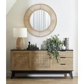 Temple &amp; Webster Cora Round Rattan Mirror