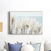 Temple &amp; Webster Seaside Pampas Framed Canvas Wall Art