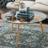 Temple &amp; Webster Stad Round Glass-Top Coffee Table