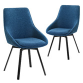 Temple &amp; Webster Nappa Upholstered Swivel Dining Chairs