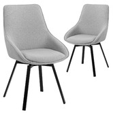 Temple &amp; Webster Nappa Upholstered Swivel Dining Chairs