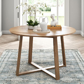 Temple & Webster Olwen Oak Wood Round Dining Table