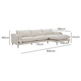 Temple &amp; Webster Terry 4 Seater Sofa with Chaise