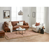 Temple & Webster Bungalow Premium 3 Seater Faux Leather Sofa