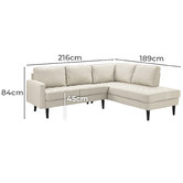 Temple &amp; Webster Beige Stockholm 5 Seater Sofa with Chaise