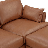 Temple &amp; Webster Tan Bungalow Premium 3 Seater Sofa &amp; Ottoman Set