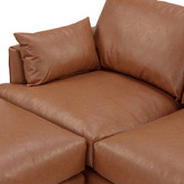 Temple &amp; Webster Tan Bungalow Premium 3 Seater Sofa &amp; Ottoman Set