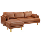 Temple &amp; Webster Tan Bungalow Premium 3 Seater Sofa &amp; Ottoman Set