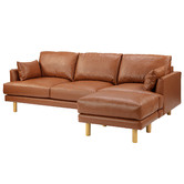 Temple &amp; Webster Tan Bungalow Premium 3 Seater Sofa &amp; Ottoman Set