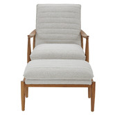 Temple &amp; Webster Stone Aldric Armchair &amp; Ottoman Set